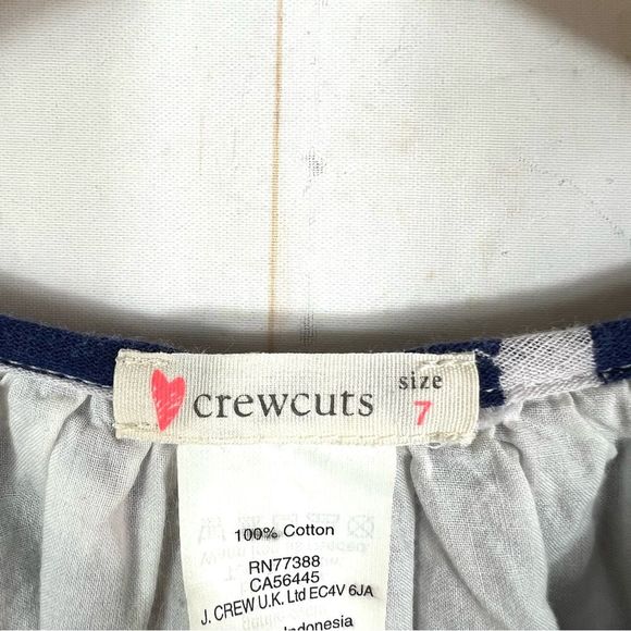 Crewcuts Girls Navy Blue White Geometric Dress Size 7 - Picture 6 of 8